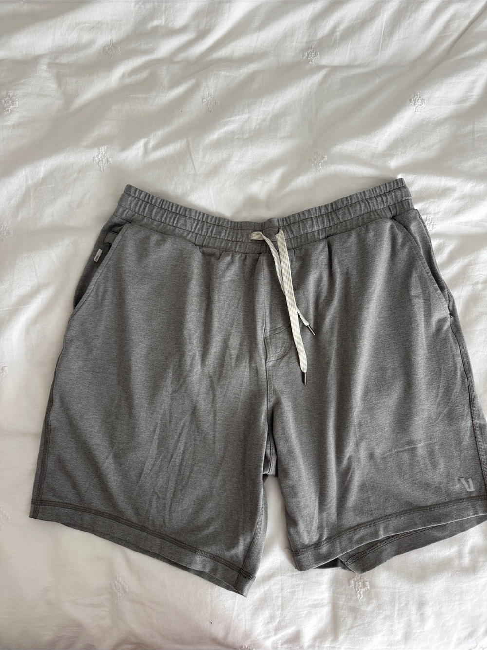 Vuori Gray Performance Drawstring Shorts